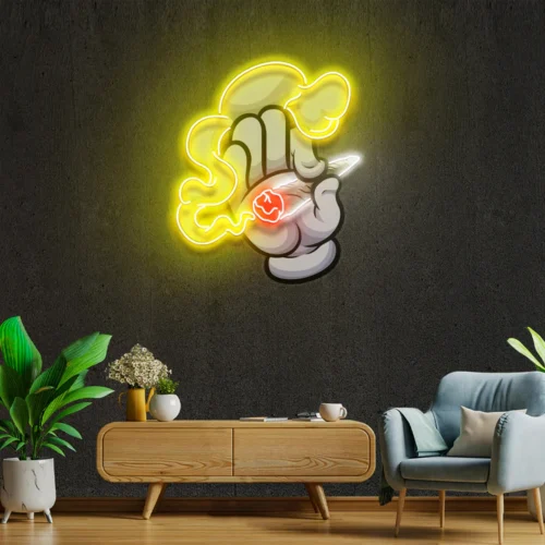 LSZSARIES™ Hand Smoke Artwork Mystic Modern Neon Sign