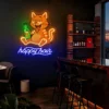 Happy Hour Drunk Cat Bar LSZSARIES™ Happy Hour Drunk Cat Bar Neon Sign