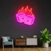 LSZSARIES™ DND Dice Love Acrylic Artwork Wall Decor Neon Sign
