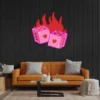 LSZSARIES™ DND Dice Love Acrylic Artwork Wall Decor Neon Sign