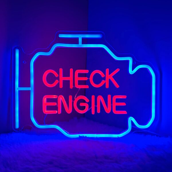 Version 1.0.0 LSZSARIES™ Check Engine Light Neon Sign(Ice Blue)