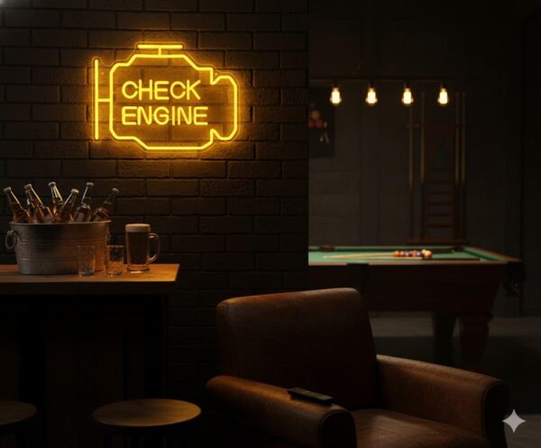 Version 1.0.0 LSZSARIES™ Check Engine Light Neon Sign(Lemon Yellow)