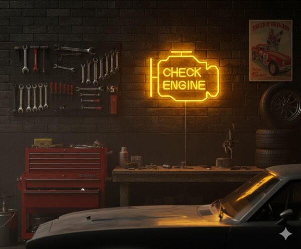 Version 1.0.0 LSZSARIES™ Check Engine Light Neon Sign(Lemon Yellow)